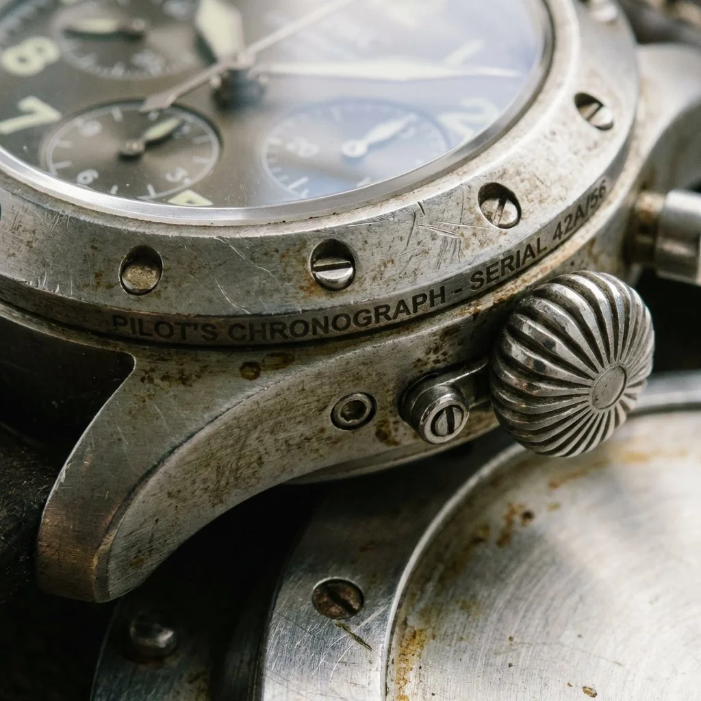 Montre aviation détail boîtier